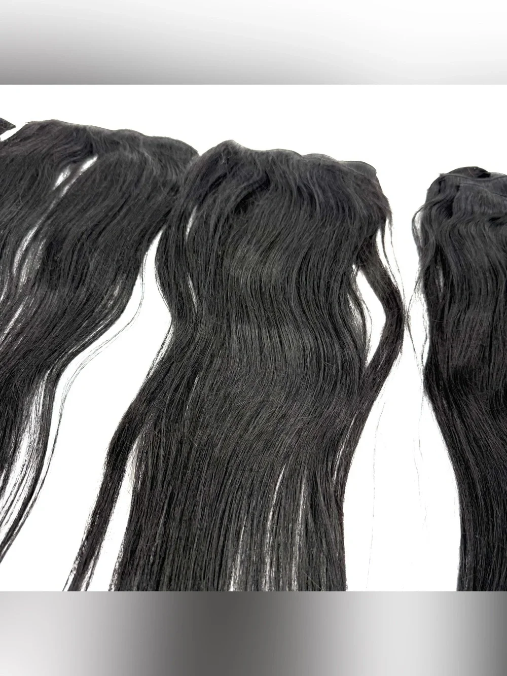 Real Human Hair Clip on Extensions 26” 26 inches Jet Black 246g Straight Hair